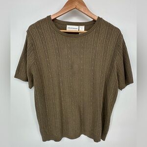 Alfred Dunner Short Sleeve Brown Women’s size M Basic Knit Blouse Top
